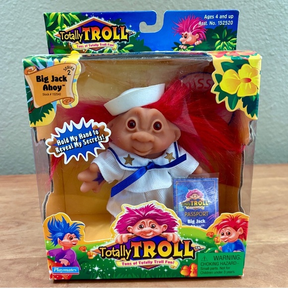 Playmates Big Jack Ahoy Totally TROLL Sailor Vintage Doll 2001 Series 2, NIB - Picture 2 of 9